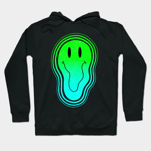 Green & Blue Smiley Hoodie by Ur Local Hippie